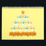 Christmas tree pyramid made of xmas snowmen calendar<br><div class="desc">Christmas tree pyramid made of snowman and cursive lettering</div>