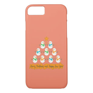Christmas tree pyramid made of xmas snowmen iPhone 8/7 case