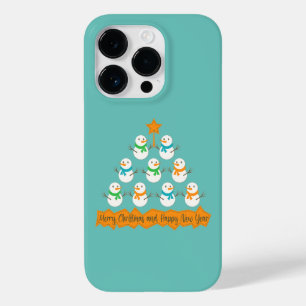 Christmas tree pyramid made of xmas snowmen Case-Mate iPhone 14 pro case