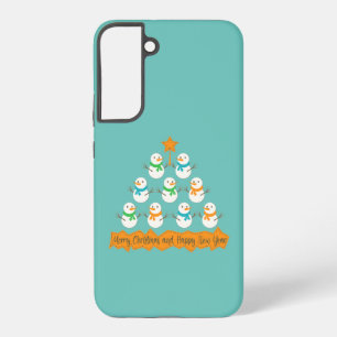 Christmas tree pyramid made of xmas snowmen samsung galaxy case