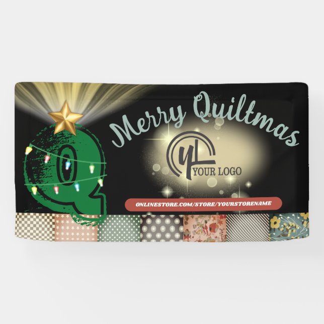Christmas tree quilter quilting craft show booth banner (Horizontal)