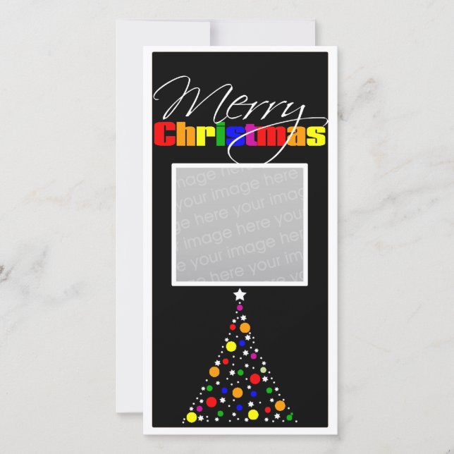 Christmas Tree Rainbow Holiday Card (Front)