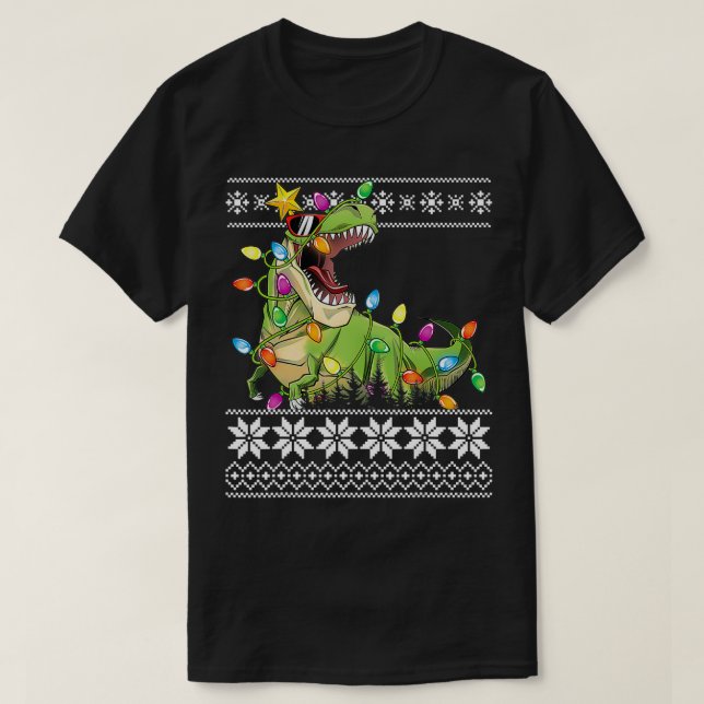 Christmas Tree Re Kids Boys Funny Ugly Xmas Sweate T-Shirt (Design Front)