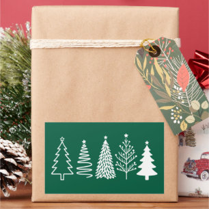 Christmas Tree Rectangular Sticker