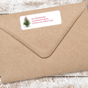 Christmas Tree Red and Green Return Address