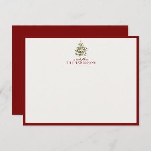 Christmas Tree Red Border Note Card