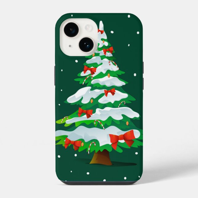 Christmas Tree Red Bows iPhone Case (Back)