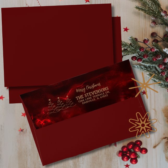 Christmas Tree Red Burgundy Envelope (Christmas Tree Red Burgundy Envelope)