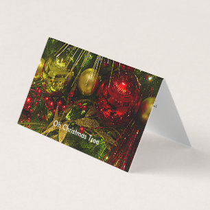 Christmas Tree Red & Gold Christmas Tent Card