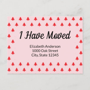 Christmas Tree Red Holiday Moving Announcement Postcard