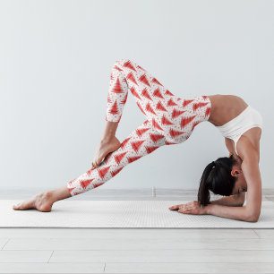 Christmas Tree Red Pattern Design Leggings