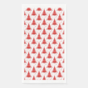 Christmas Tree Red Pattern Design Napkin