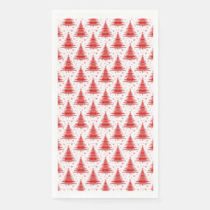 Christmas Tree Red Pattern Design Paper Guest Towe Napkin