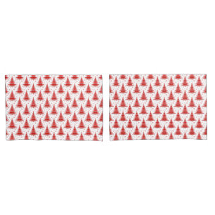 Christmas Tree Red Pattern Design Pillowcase