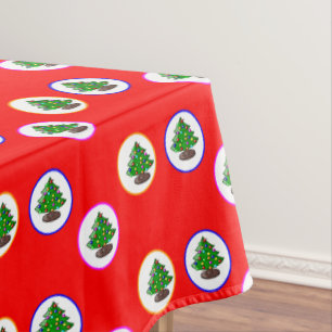 Christmas tree red pattern tablecloth