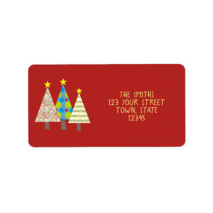 Christmas Tree Red Return Address Label