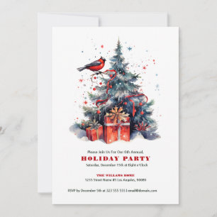 Christmas tree Red Robin Holiday party invitation