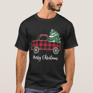 Christmas Tree Red Truck Buffalo Plaid Funny Tee X