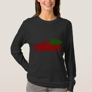 Christmas Tree Red Truck Funny Xmas Family Gift T-Shirt