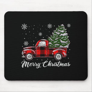 Christmas Tree Red Truck Pajama, Vintage Buffalo P Mouse Mat