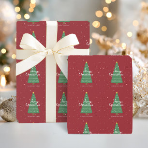 Christmas Tree Red Wrapping Paper