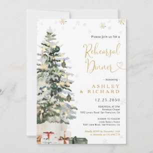 Christmas Tree Rehearsal Dinner Invitation