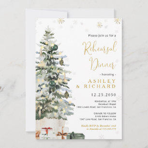 Christmas Tree Rehearsal Dinner Invitation
