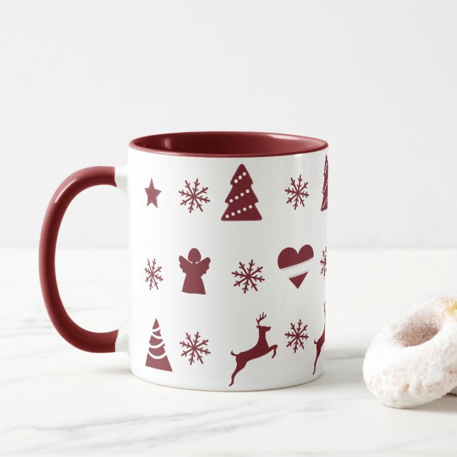 Christmas tree, reindeer, angels and snow mug (With Donut)