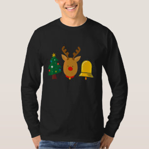 Christmas Tree Reindeer Bell Preschooler Toddler S T-Shirt