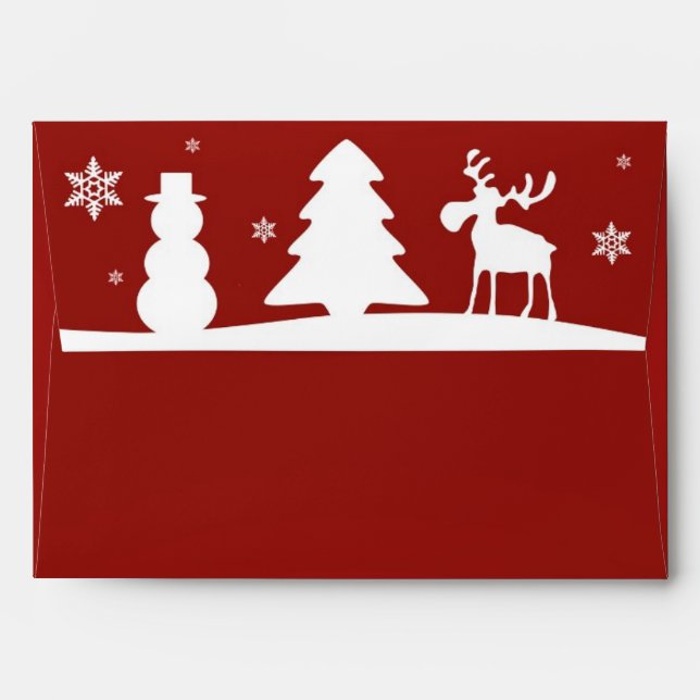 Christmas Tree Reindeer Snowman Envelopes (Back (Top Flap))