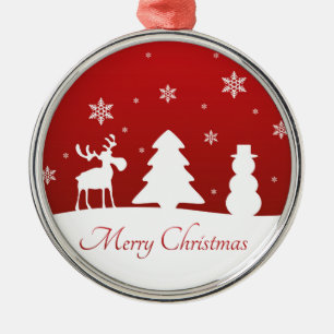 Christmas Tree Reindeer Snowman Metal Tree Decoration