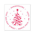 Christmas Tree Return Address Green Self-inking St