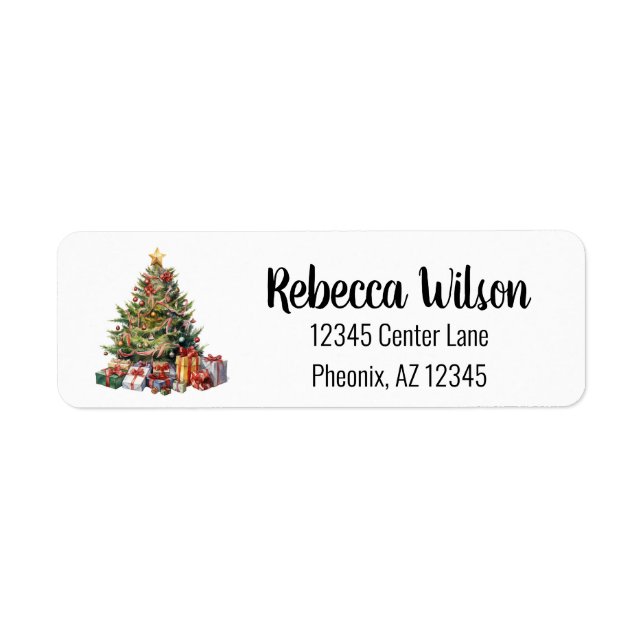 Christmas Tree Return Address Label (Front)