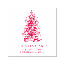 Christmas Tree return address stamp
