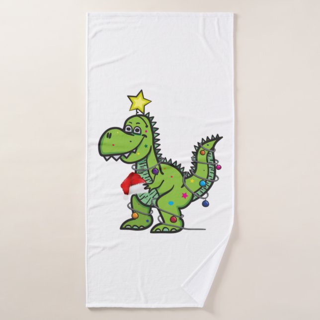 Christmas Tree Rex   Bath Towel (Bath Towel)