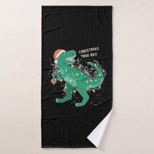 Christmas Tree-Rex Bath Towel
