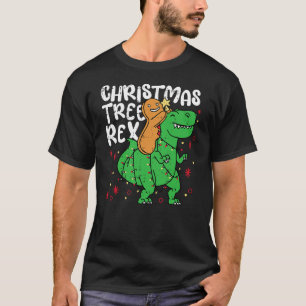 Christmas Tree Rex Christmas Funny Gingerbread Man T-Shirt