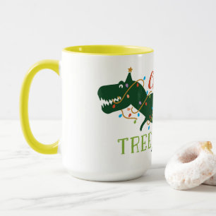 Christmas Tree-Rex Cute Decorated Dinosaur Mug