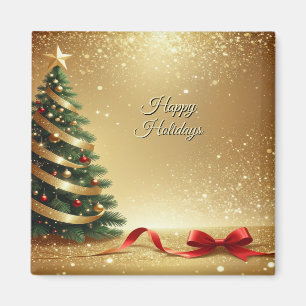 Christmas Tree Ribbons Holiday Magnet