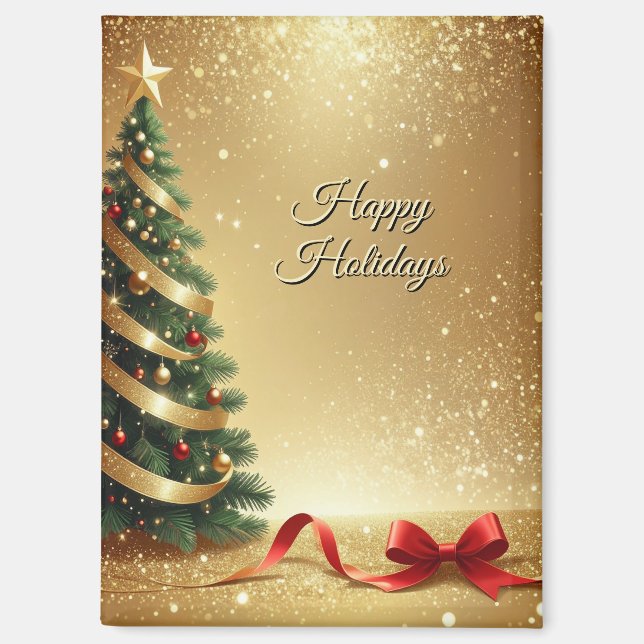 Christmas Tree Ribbons Holiday Magnet (Front)