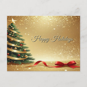 Christmas Tree Ribbons Holiday Postcard