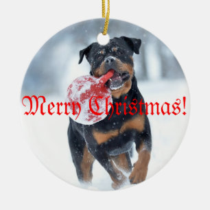 Christmas tree Rottweiler Ceramic Tree Decoration
