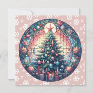 Christmas Tree Round Christmas Greeting Card