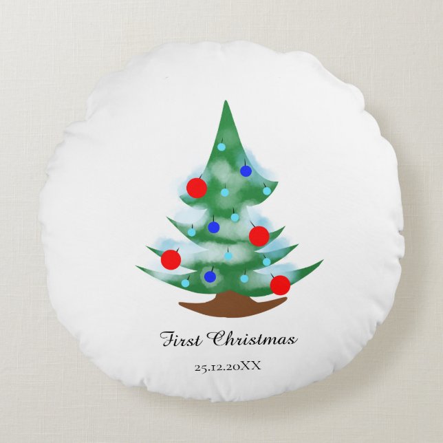 Christmas tree round cushion (Front)