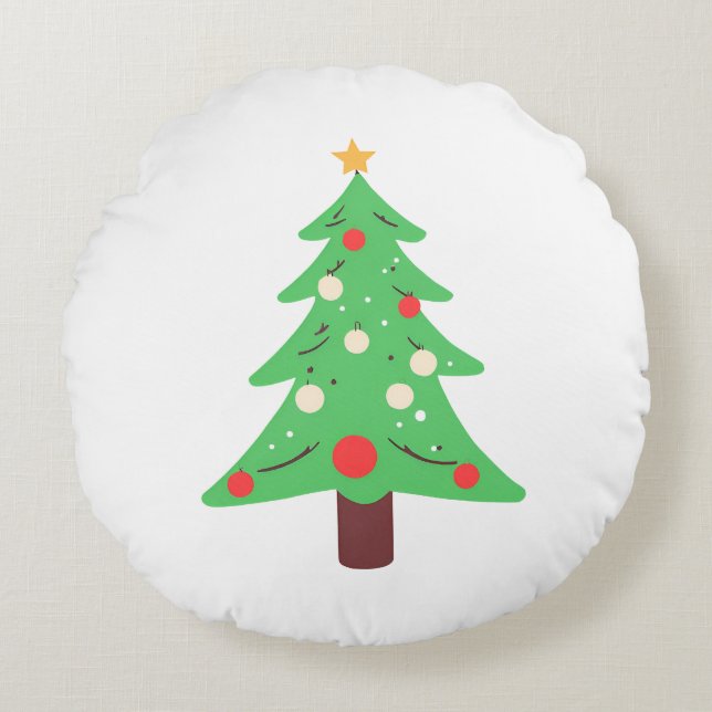 Christmas Tree Round Cushion (Front)