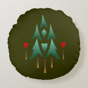 Christmas Tree Round Cushion