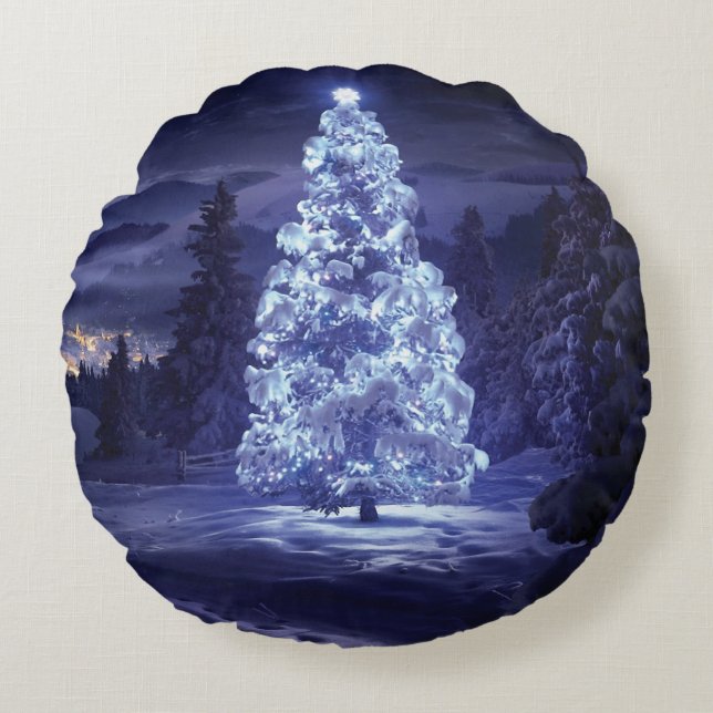 Christmas Tree  Round Cushion (Front)
