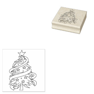 Christmas Tree Rubber Stamp