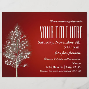 Christmas Tree Rustic Light Holiday Event Flyer