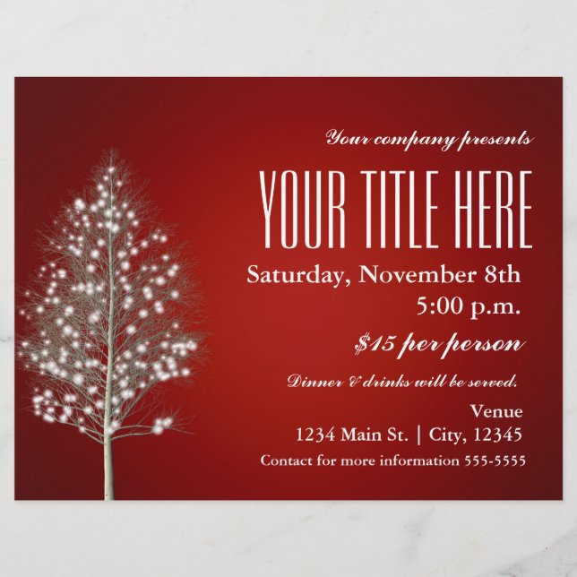 Christmas Tree Rustic Light Holiday Event Flyer (Front)